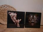 2 mooie glas dieren schilderijen, Huis en Inrichting, Woonaccessoires | Schilderijen, Tekeningen en Foto's, Ophalen of Verzenden