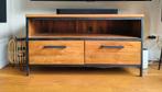 Stoer teakhouten TV-meubel Romaro - z.g.a.n., Ophalen, Teakhout, Zo goed als nieuw, Minder dan 100 cm