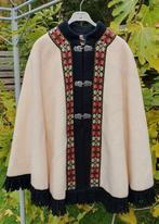 Wollen poncho Fjord Fashion Evebøfoss Noors folklore vintage, Kleding | Dames, Wit, Maat 42/44 (L), Ophalen of Verzenden, Evebøfoss