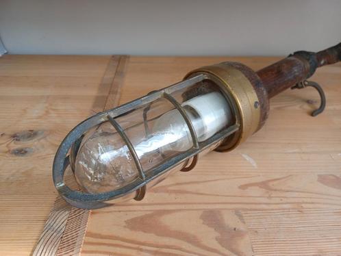Antieke messing looplamp kooilamp Industria Rotterdam, Antiek en Kunst, Antiek | Lampen, Ophalen of Verzenden