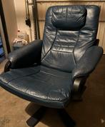 2 Skalma Fauteuils - Petroleum Kleur - Leer, Ophalen, Gebruikt, 75 tot 100 cm, Leer