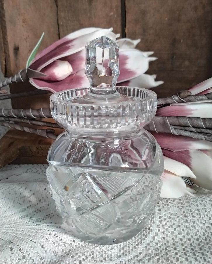 Prachtig kristallen jampotje, Antiek en Kunst, Antiek | Glas en Kristal, Ophalen of Verzenden
