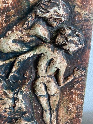 Relief Tegel Naakte Dame & Kind - ER/ES Monogram beschikbaar voor biedingen