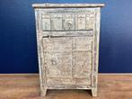 Nachtkast Sundar WIt 48 X 33 X 69 cm industriele look, Nieuw, Ophalen of Verzenden, 45 tot 65 cm, 70 cm of meer