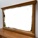 Grote massief eiken in facet geslepen spiegel voor woonkamer, Huis en Inrichting, Woonaccessoires | Spiegels, Ophalen, 125 cm of meer
