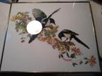 Geborduurd schilderij Eksters., Ophalen, Zo goed als nieuw, Overige typen