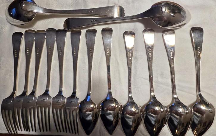 HAAGS LOFJE zilver (835) bestek - 6 persoons, Antiek en Kunst, Antiek | Goud en Zilver, Zilver, Ophalen