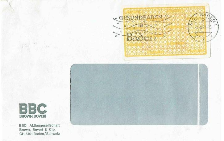 Zwitserland 1979 Gezond baden in Baden venster, Postzegels en Munten, Brieven en Enveloppen | Buitenland, Envelop, Ophalen of Verzenden