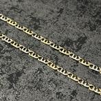 14 karaat gouden ketting prachtig schakel bicolour massief, Ophalen of Verzenden, Nieuw, Goud