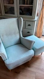 Z.G.A.N. Strandmon voetenbank mintgroen, Ophalen, Zo goed als nieuw, Rechthoekig, 50 tot 75 cm