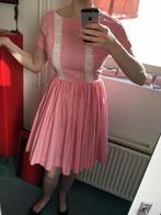Vintage 50s roze-witte gingham volle swing jurk, XS Petite, Maat 34 (XS) of kleiner, Knielengte, Ophalen of Verzenden, Roze