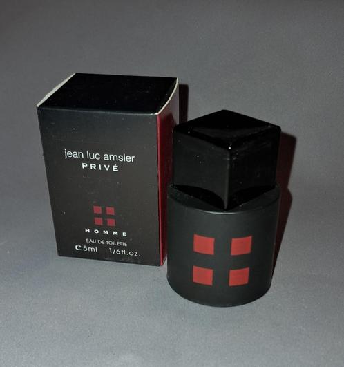 Luxe parfum mini - Jean Luc amsler prive homme + doosje, Verzamelen, Parfumverzamelingen, Zo goed als nieuw, Miniatuur, Gevuld
