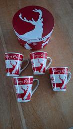 Kerst mokken set met doos, Ophalen of Verzenden, Zo goed als nieuw