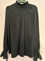 Mooie zwarte blouse, chiffon stof, M, Maat 38/40 (M), Ophalen of Verzenden, Zo goed als nieuw, Zwart