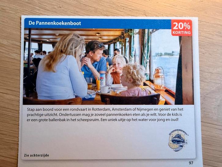 Kortingsbon voor de Pannenkoekenboot, Tickets en Kaartjes, Kortingen en Cadeaubonnen, Drie personen of meer, Kortingsbon