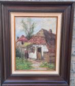 Wouters,  Boerin bij hoeve. Ca '20. Olie/doek.  49/59 cm., Antiek en Kunst, Ophalen