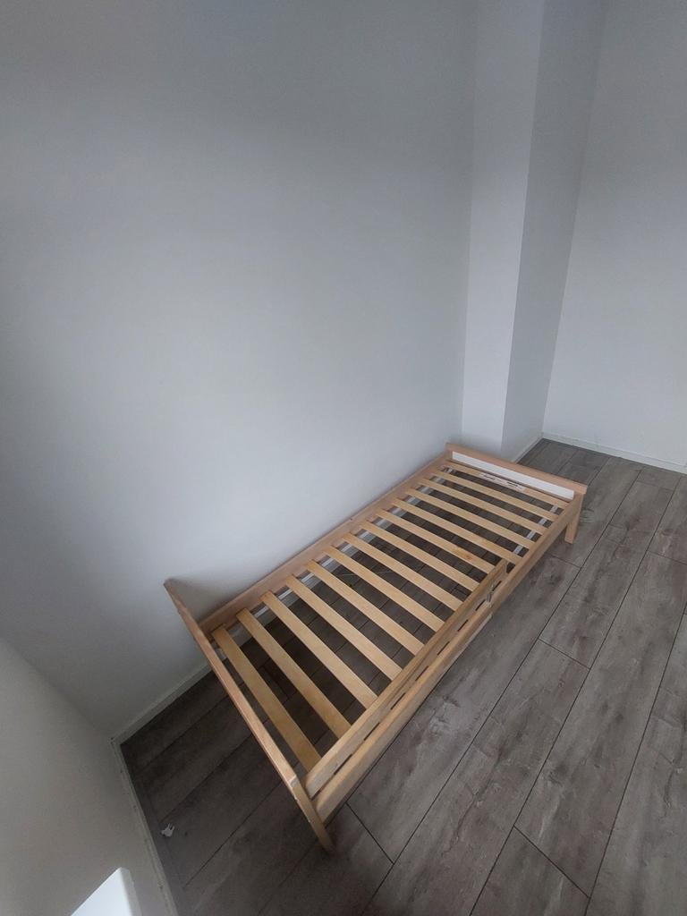 Peuterbed met lattenbodem 70x160, Ophalen, 190 cm of minder, Crème, Hout