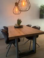 Set salontafel en eettafel massief eiken, Huis en Inrichting, Tafels | Eettafels, Ophalen, Eikenhout, 50 tot 100 cm, Zo goed als nieuw