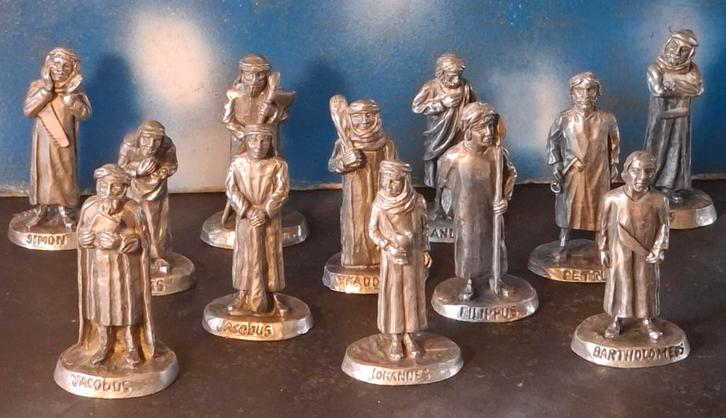 12 Apostelen.  Zilverkleurig.  Franklin Mint.  Ca 8 cm., Antiek en Kunst, Curiosa en Brocante, Ophalen