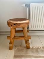 Robuust teak houten krukje, Ophalen, Gebruikt, Hout
