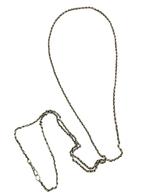 Lange zilveren dames horlogeketting, sautoir. L 1,5 meter, Verzenden, Zilver, Ketting