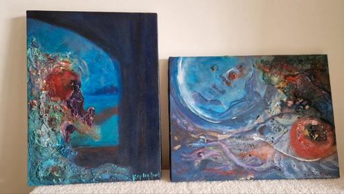 Schilderijen Vera op ten Noort - "Aan de waterkant", Antiek en Kunst, Kunst | Schilderijen | Abstract, Ophalen