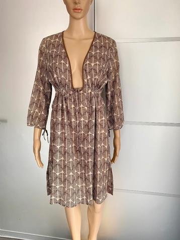 i385 Expresso maat 38=M lange blouse tuniek top beige/bruin beschikbaar voor biedingen