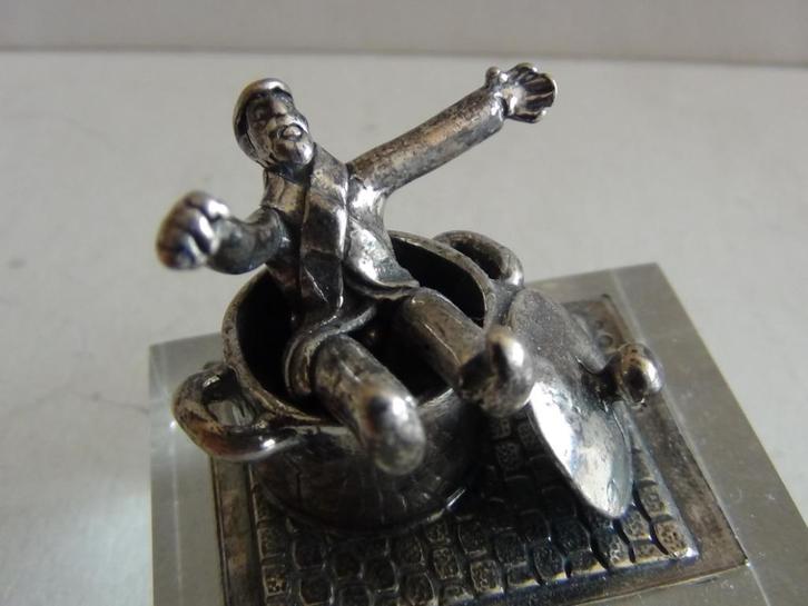 Miniatuur zilver S11c man boterpot zilveren miniaturen gezeg, Antiek en Kunst, Antiek | Goud en Zilver, Zilver, Ophalen of Verzenden