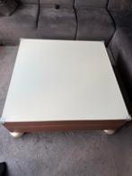 Mooie Salontafel met Glazen Blad, Huis en Inrichting, Tafels | Salontafels, Ophalen, Gebruikt, 100 tot 150 cm, Vierkant