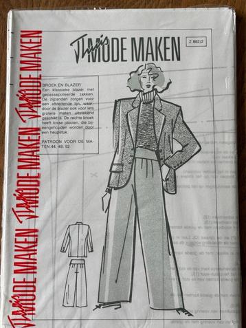 862/2 Patronen wijde broek met blazer voor maatje meer, Vint beschikbaar voor biedingen