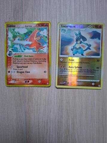 Pokemon  Holo kaarten , latias 11/110 en lucario 6/130 beschikbaar voor biedingen
