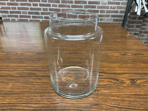 Grote brede glazen vaas, Huis en Inrichting, Woonaccessoires | Vazen, Minder dan 50 cm, Glas, Ophalen of Verzenden