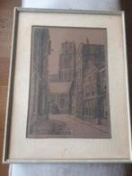 Ets g borgman rotterdam laurenskerk vanaf torenstraat, Antiek en Kunst, Kunst | Etsen en Gravures, Ophalen