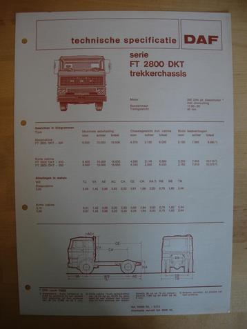 DAF FT 2800 DKT Technische Specificatie folder 1974 – 4x2