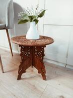 Indonesisch houten tafeltje, Ophalen, Minder dan 55 cm, Gebruikt, Rond