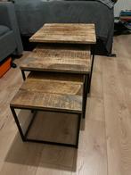 Leen Bakker Bijzettafel Driedelig Set, Ophalen, Minder dan 45 cm, Minder dan 55 cm, Vierkant