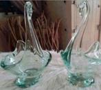 Twee leuke zwanen schaaltjes Vintage, Ophalen, Zo goed als nieuw, Rond, Glas