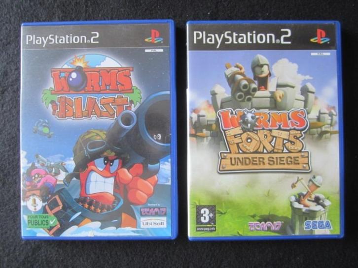 PS2 - Worms - Playstation 2, Spelcomputers en Games, Games | Sony PlayStation 2, Zo goed als nieuw, Strategie en Constructie, 3 spelers of meer