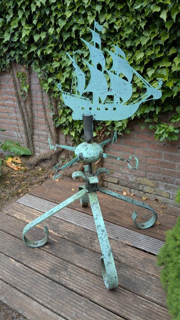 Koperen windwijzer, Tuin en Terras, Windwijzers en Windmolens, Gebruikt, Ophalen