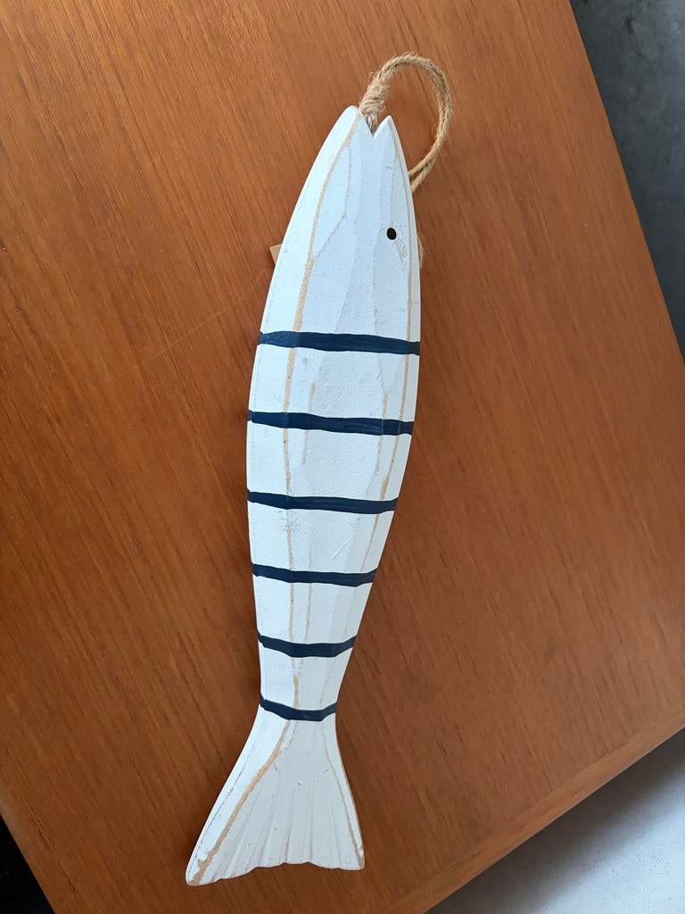 Houten Vis Decoratie met Touw, Huis en Inrichting, Woonaccessoires | Overige, Ophalen of Verzenden, Nieuw