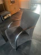 Te koop woood halifax fauteuil grijs ribstof met hocker, Huis en Inrichting, Fauteuils, Zo goed als nieuw, Ophalen