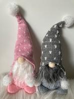 Set 2 kerstkabouters Tomte gnoom roze grijs, Diversen, Kerst, Ophalen of Verzenden, Nieuw