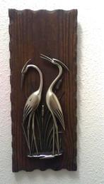 retro vintage wand decoratie plakaat plaat reiger, Ophalen of Verzenden, Huis en Inrichting