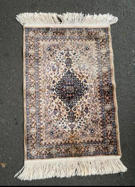 Perzisch tapijt met franjes, Huis en Inrichting, Stoffering | Tapijten en Kleden, Gebruikt, 50 tot 100 cm, Rechthoekig, Crème