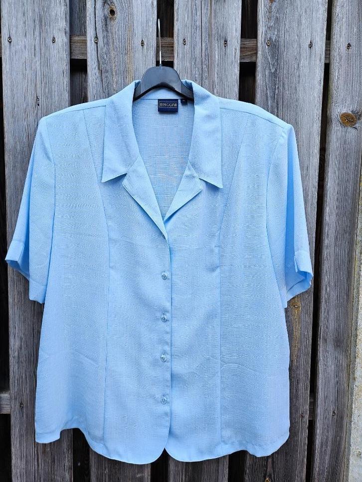 Vintage Blouse lichtblauw maat 46, Kleding | Dames, Blouses en Tunieken, Zo goed als nieuw, Maat 46/48 (XL) of groter, Blauw, Ophalen of Verzenden