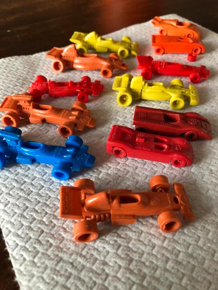 Raceauto’s van plastic (12stuks) zeldzaam rond 1970, Verzamelen, Speelgoed, Gebruikt, Ophalen of Verzenden