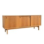 Deens dressoir jaren 60 70 vintage eiken, Ophalen, 150 tot 200 cm, Eikenhout, 25 tot 50 cm