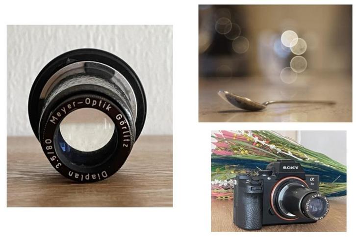 * Diaplan 80mm f3.5 ("Trioplan") M.O.G (E-mount), Verzamelen, Fotografica en Filmapparatuur, Lens of Lenzen, Ophalen of Verzenden