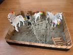 Schleich unicorn 3x met paardenrijbak. En popje, Ophalen, Zo goed als nieuw