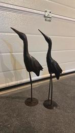 2 sier kraanvogels, Verzamelen, Beelden en Beeldjes, Ophalen of Verzenden, Zo goed als nieuw, Dier